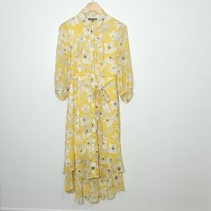 Banana Republic High Low Dress in Yellow Floral